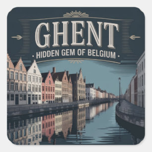 Gent – Verborgen Juweel van België Vierkante Sticker