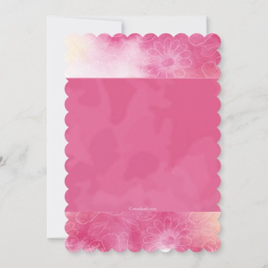 Gentel Floral Invitation Kaart (Achterkant)