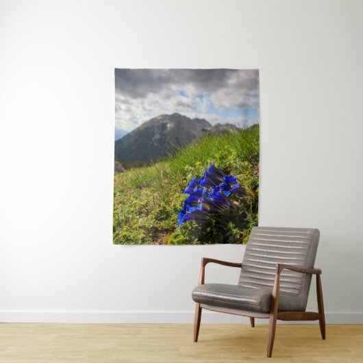 Gentiaanse bloemen en bergen van Clusius Wandkleed (In situ)
