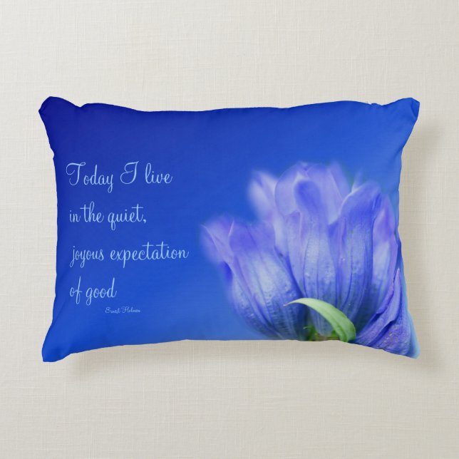 Gentian Flower Life Attitude Inspirerend Quote Accent Kussen (Voorkant)