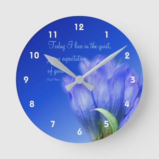 Gentian Flower Life Attitude Inspirerend Quote Ronde Klok (Voorkant)