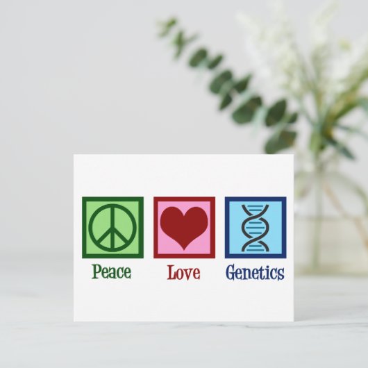 Genticist Peace Love Genetics Company Briefkaart (Staand voorkant)