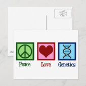 Genticist Peace Love Genetics Company Briefkaart (Voorkant / Achterkant)