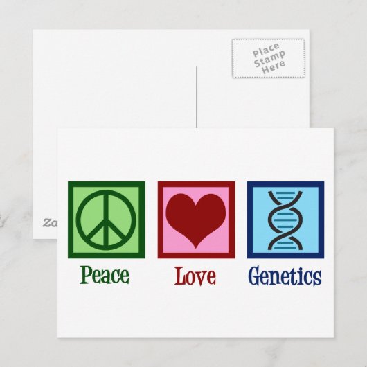 Genticist Peace Love Genetics Company Briefkaart (Voorkant / Achterkant)
