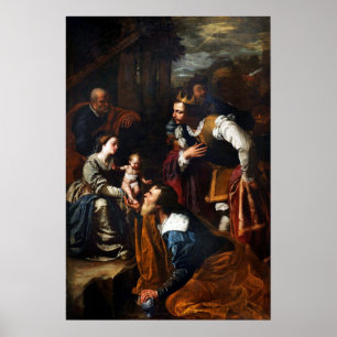 Gentileschi - Aanbidding door de Wijzen Poster