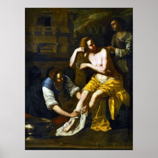 Gentileschi - Bathseba bij haar bad 1638 Poster (Voorkant)