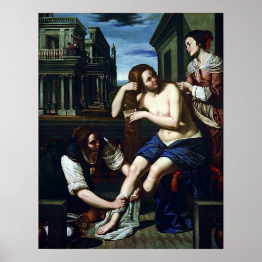 Gentileschi - Bathseba bij haar bad 1638 Poster (Voorkant)