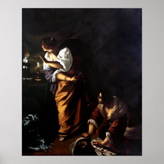 Gentileschi - Judith, Abra with Holofernes Head Poster (Voorkant)