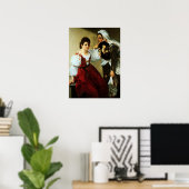 Gentileschi - Judith, dienstmeid met hoofd Poster (Thuiskantoor)