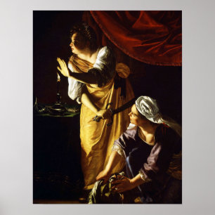 Gentileschi - Judith en dienstmeid Poster