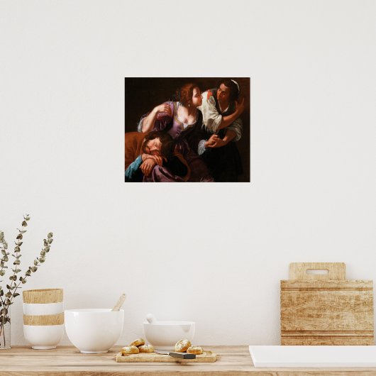 Gentileschi - Samson en Delilah Poster (Keuken)