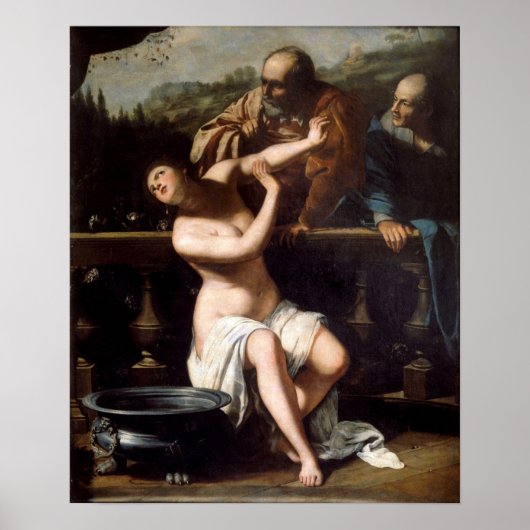 Gentileschi - Susanna en de ouderlingen Poster (Voorkant)