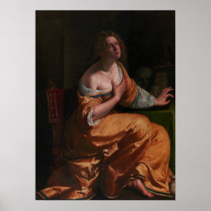 Gentileschi - Zelfportret als Maria Magdalena Poster