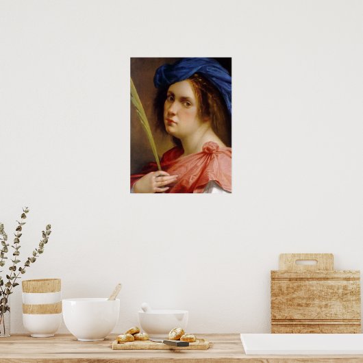 Gentileschi - Zelfportret Poster (Keuken)