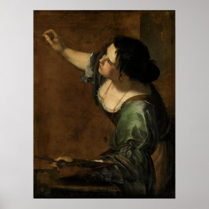 Gentileschi - zelfportret van schilderijen poster
