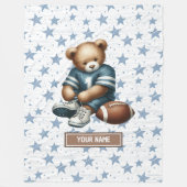 Gentle American Football Teddy Bear Babydeken Fleece Deken (Voorkant)