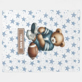 Gentle American Football Teddy Bear Babydeken Fleece Deken (Voorkant (Horizontaal))