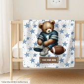 Gentle American Football Teddy Bear Babydeken Fleece Deken