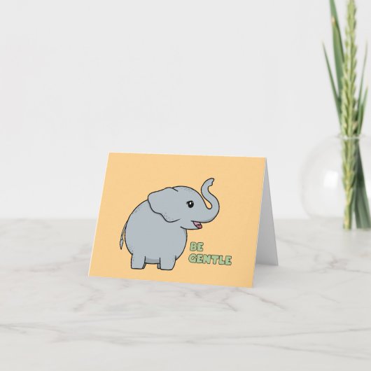 Gentle Baby Elephant Feestdagen Kaart (Voorkant)