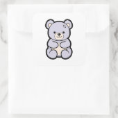 Gentle Bear – Cute Kawaii Animal Illustration Vierkante Sticker (Tas)