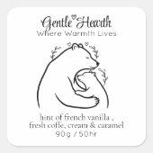 Gentle Bear Hug Custom Candle Label Sticker (Voorkant)