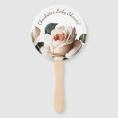 Gentle Beige Roos Meisje Baby shower Handwaaier (Voorkant)