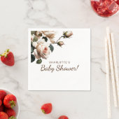 Gentle Beige Roos Meisje Baby shower Servet (Insitu)