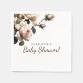 Gentle Beige Roos Meisje Baby shower Servet (Voorkant)