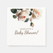 Gentle Beige Roos Meisje Baby shower Servet (Voorkant)