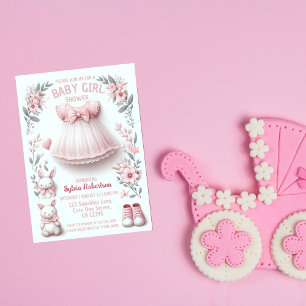 Gentle Blossom Welkom: Baby Girl Shower Kaart
