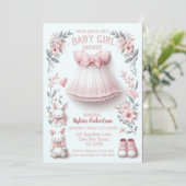 Gentle Blossom Welkom: Baby Girl Shower Kaart (Staand voorkant)