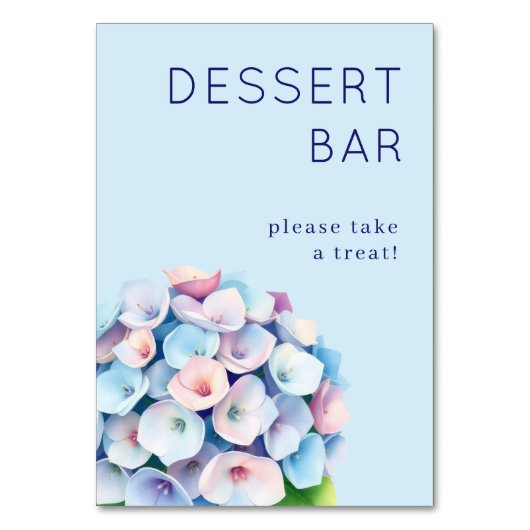 Gentle Blue Floral Hydrangea Kaart (Voorkant)