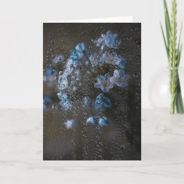 Gentle Blue Flowers in Rain, Fine Art Condolence Kaart