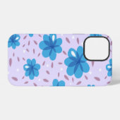 Gentle Blue Flowers Pattern iPhone Hoesje (Achterkant horizontaal)