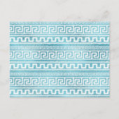 Gentle Blue Greek Meander Pattern op glas Briefkaart (Voorkant)