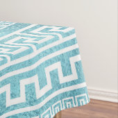 Gentle Blue Greek Meander Pattern op glas Tafelkleed (Voorbeeld)
