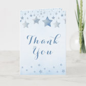 Gentle Blue Waterverf Stars Bedankkaart (Voorkant)
