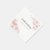 Gentle Blush Elegant Flowers 100th Birthday Party Servet (Hoek)