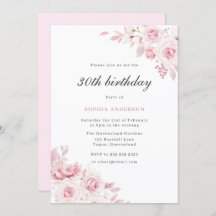 Gentle Blush Elegant Flowers 30th Birthday Party