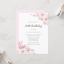 Gentle Blush Elegant Flowers 50th Birthday Party