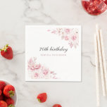 Gentle Blush Elegant Flowers 70th Birthday Party Servet<br><div class="desc">Gentle Blush Elegant Flowers 70th Birthday Party Napkins Zie bijbehorend collectie in Niche en Nest Store</div>