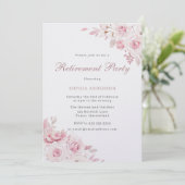 Gentle Blush Elegant Flowers Retirement Party Kaart (Staand voorkant)