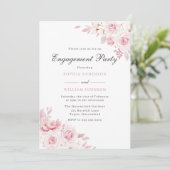 Gentle Blush Elegant Waterverf Engagement Party Kaart (Staand voorkant)