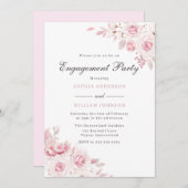 Gentle Blush Elegant Waterverf Engagement Party Kaart (Voorkant / Achterkant)