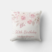 Gentle Blush Pink Floral 50th Birthday Party Gift