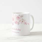 Gentle Blush Pink Floral 60th Birthday Party Gift Koffiemok (Voorkant rechts)