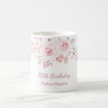 Gentle Blush Pink Floral 70th Birthday Party Gift Koffiemok<br><div class="desc">Gentle Blush Pink Floral 70th Birthday Party Gift Coffee Mok Zie overeenkomend collectie in Niche en Nest Store</div>