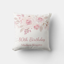 Gentle Blush Pink Floral 80th Birthday Party Gift