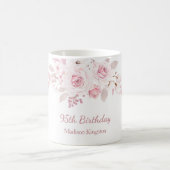 Gentle Blush Pink Floral 95th Birthday Party Gift Koffiemok (Center)