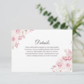 Gentle Blush Pink Weddenschap Informatiekaartje (Staand voorkant)